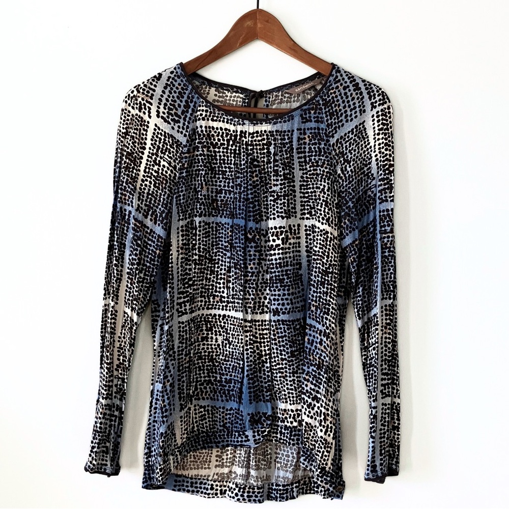 Sandwich_ Black White and Blue Printed Top
